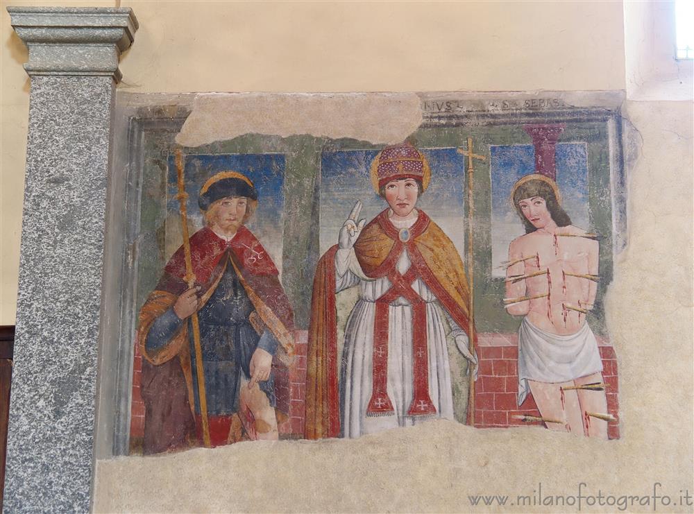 Benna (Biella) - Affreschi del primo '500 nella Chiesa di San Pietro